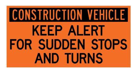 Construction Vehicle Sudden Stops decal image
