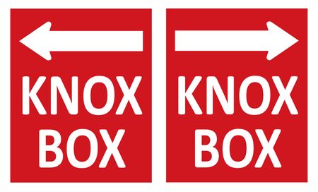 Directional 8"h x 6.5"w Aluminum  Knox Box Sign Image - Select Direction Directional 8"h x 6.5"w Aluminum  Knox Box Sign Image - Select Direction