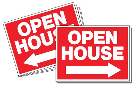 Twenty Five Open House directional arrow signs image