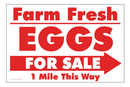 Farm Fresh Eggs R&W Right arrow sign image