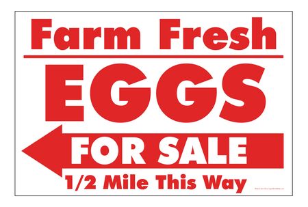 Farm Fresh Eggs R&W Left arrow sign image