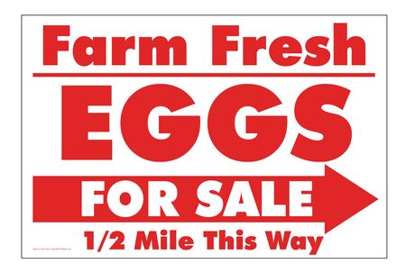 Farm Fresh Eggs R&W Right arrow sign image