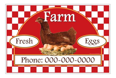 Farm Fresh Eggs $3 Per Dozen Phone Number aluminum sign image