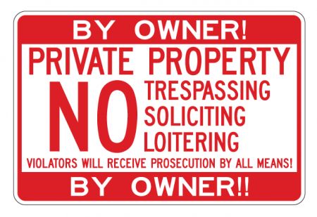 By Owner Private Property 12x18 sign image