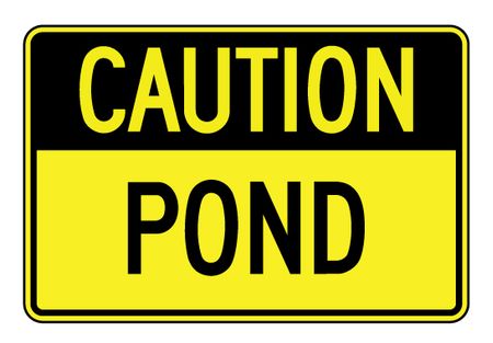 Caution Pond sign image