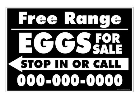 Free Range Eggs For Sale LEFT 24x36 sign image