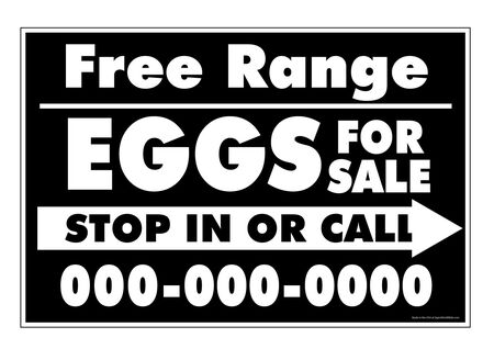 Free Range Eggs For Sale RIGHT 24x36 sign image