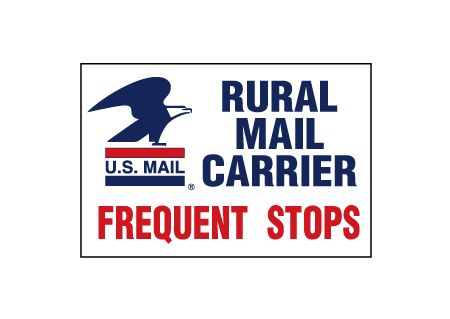 US Mail Caution Frequent Stops 12x18 decal image