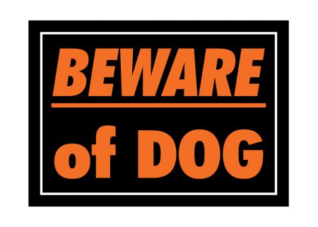 Beware of Dog plastic sign image