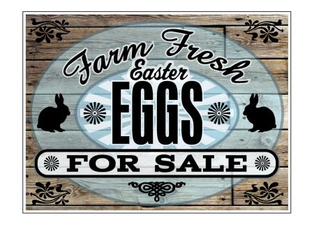 Farm Fresh Easter Eggs Wood Grain sign image