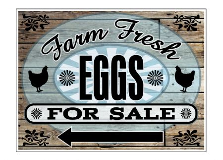 Farm Fresh EggsWood Grain Lft Arw sign image