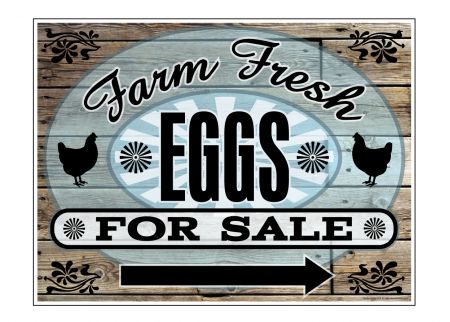 Farm Fresh EggsWood Grain Rt Arw sign image