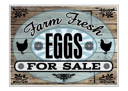 Farm Fresh EggsWood Grain sign image