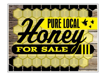 Pure Local Honey wood grain sign image