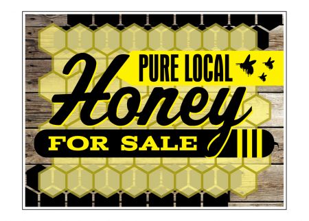 Pure Local Honey wood grain sign image