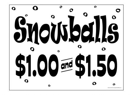 Snowballs yard sign image