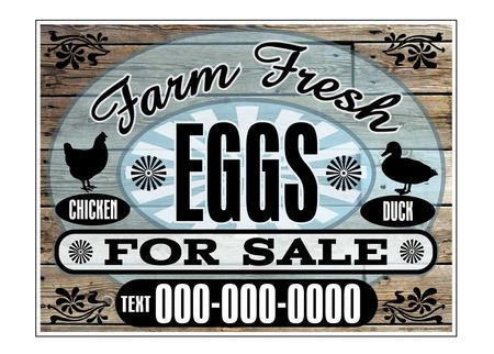 Farm Fresh CHKN DK Eggs Wood Grain sign image