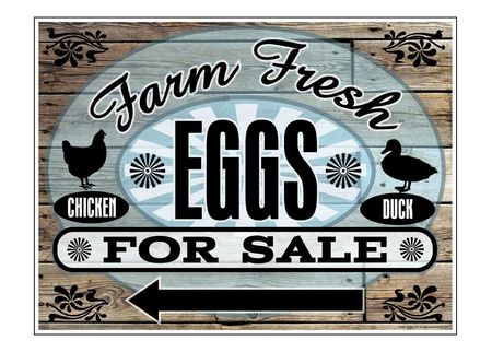 Farm Fresh Chicken and Eggs Directional Sign Left Arrow