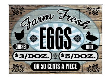 Farm Fresh CHKN DK Eggs Wood Grain Pricing sign image