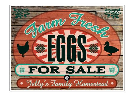 Farm Fresh Eggs Jelly's Family Homestead Wood Grain 18" x 24" sign image