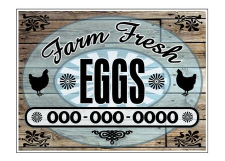 Farm Fresh Easter Eggs Phone Number Wood Grain sign image