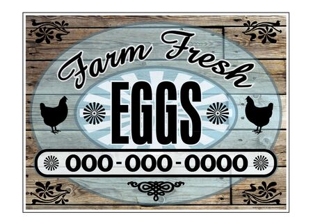 Farm Fresh Eggs For Sale Aluminum Phone Number 18x24 sign image