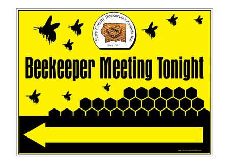 BeeKeeper Meeting Tonight SCBA 18" x 24" Coroplast Left Arrow Directional Sign
