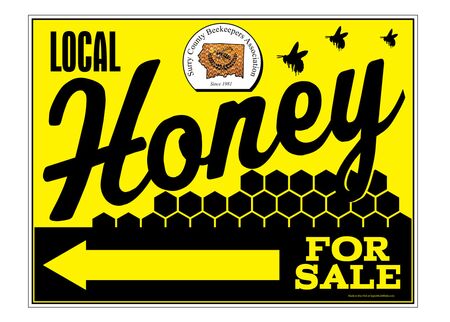 Local Honey For Sale SCBA 18" x 24" Coroplast Left Arrow Directional Sign