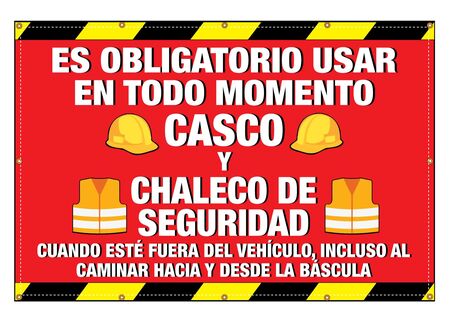 Wear Your Hard Hat 48" x 72" Spanish Banner Image