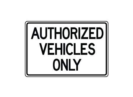 Authorized vehicles sign image