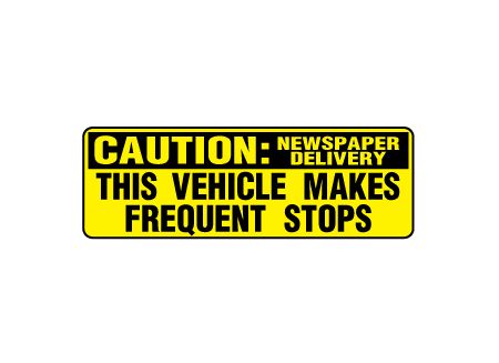 Caution Frequent Stops Newspaper delivery magnetic image