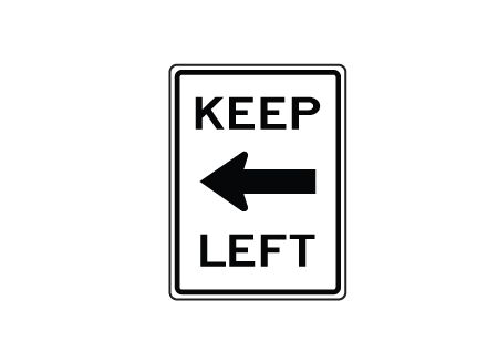 Keep Left arrow sign image