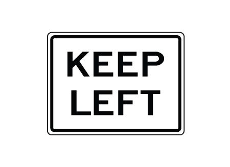 Keep Left text sign image