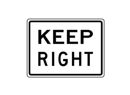 Keep Right On Sign