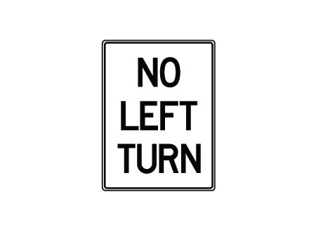 No Left Turn sign image