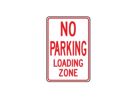 No Parking Loading Zone sign image