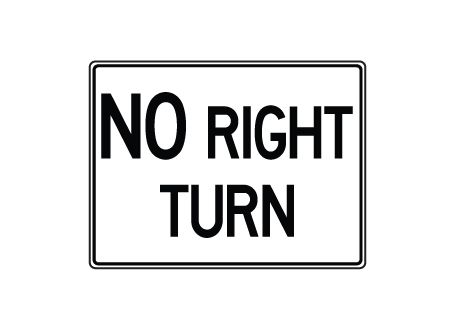 No Right Turn sign image