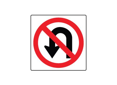 No U Turn symbol sign image