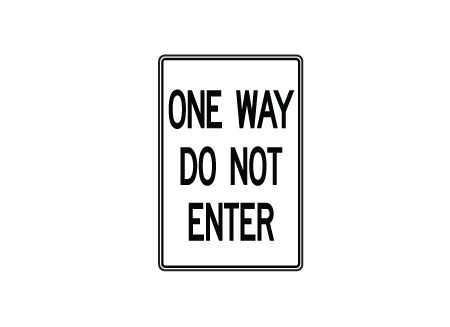 One Way Do Not Enter sign image