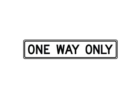 black one way sign