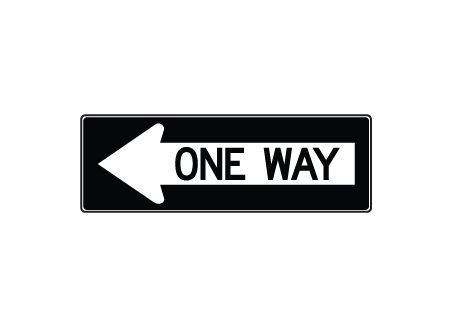 One Way Left Arrow sign image