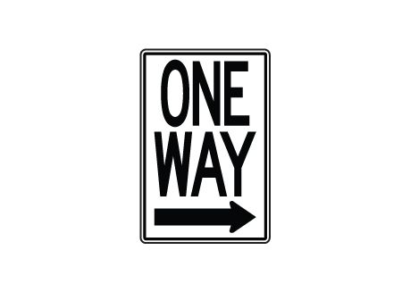 One Way Right arrow sign image