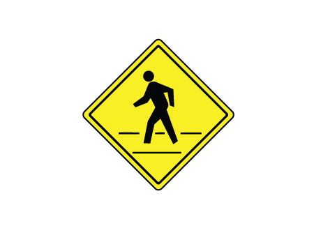 Yellow Aluminum Crossing Sign Tank Cross Xing Style C Diamond Street Signal 