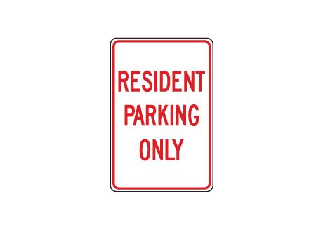 Resident Parking Only sign image