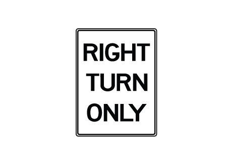Right Turn Only sign image