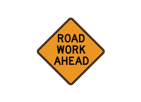 Road Work Ahead sign image