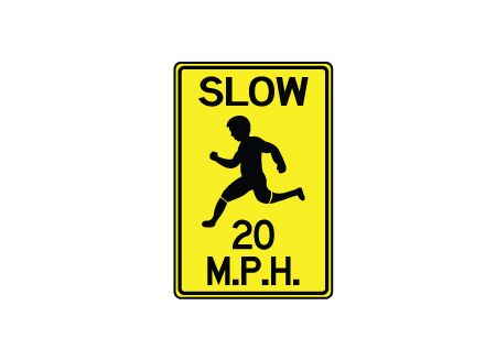 Slow 20 MPH sign image