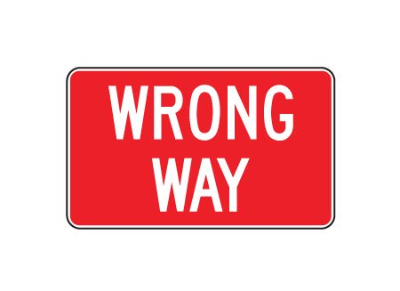 Wrong Way sign image