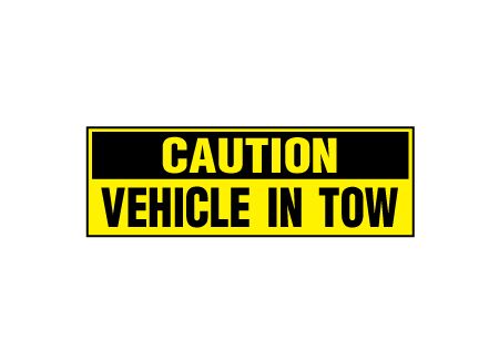 Caution Vehicle In Tow decal image