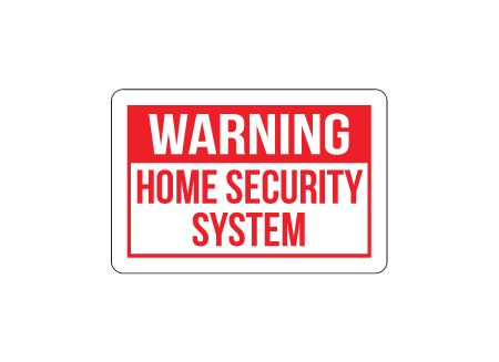 Warning Home Security 12x18 sign image